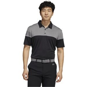 Adidas Black and Gray Athletic Polo Shirt
